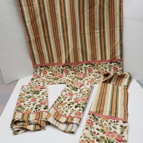 Better Homes & Gardens Curtain Set Striped Floral